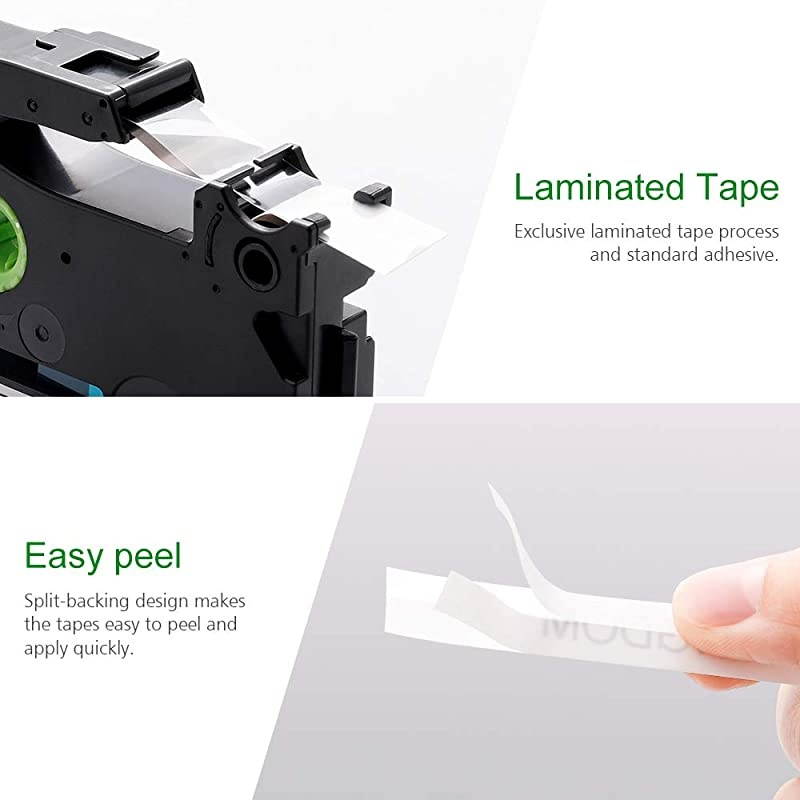 Compatible Labels Replacement for Brother TZe-231 TZ-231 P-Touch Maker Tape 12mm 0.47 Inch Laminated White for PT-D210 PT-H110 PT-D400 PT-D600 PT-1290 PT-1280 PT-H100, 10 Pack