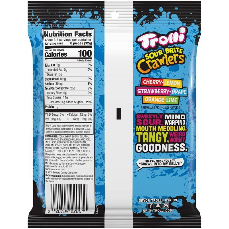 Trolli Sour Brite Crawlers Original Gummy Candy - 4oz