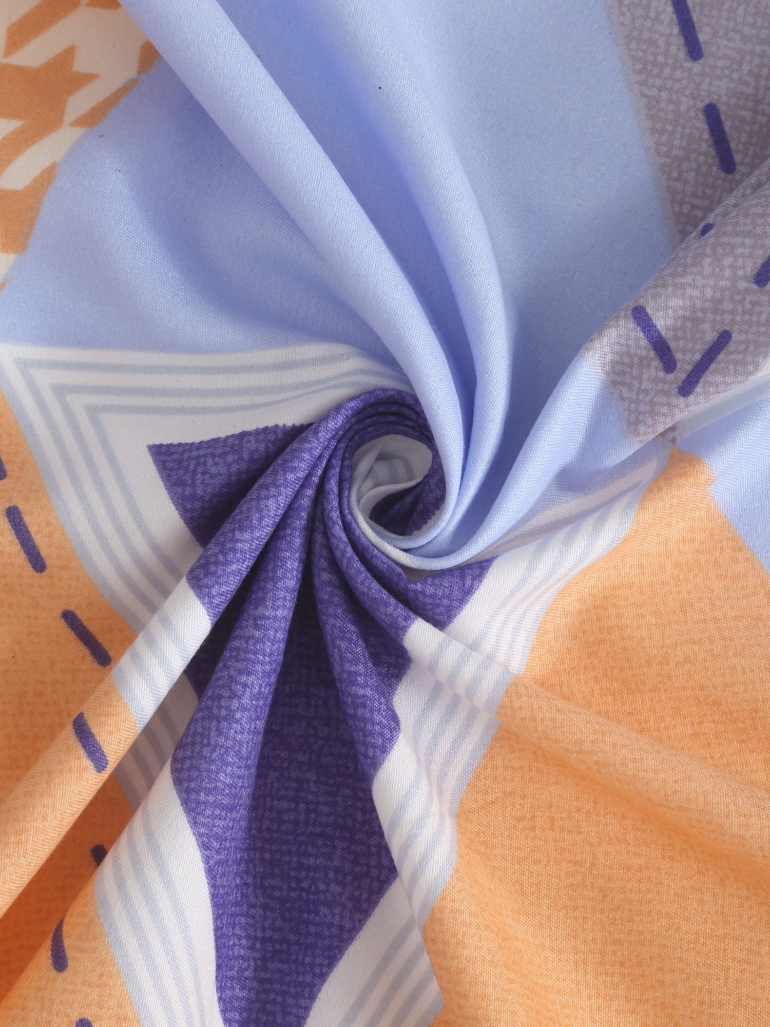 Klotthe Geometric Multicolor 210 TC Cotton Blend Single Bedsheet with 1 Pillow Cover