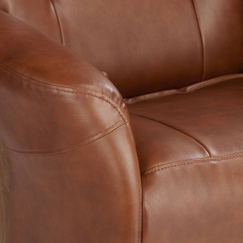 BenchMaster Augusta Brown Faux Leather 4-Way Modern Recliner Chair