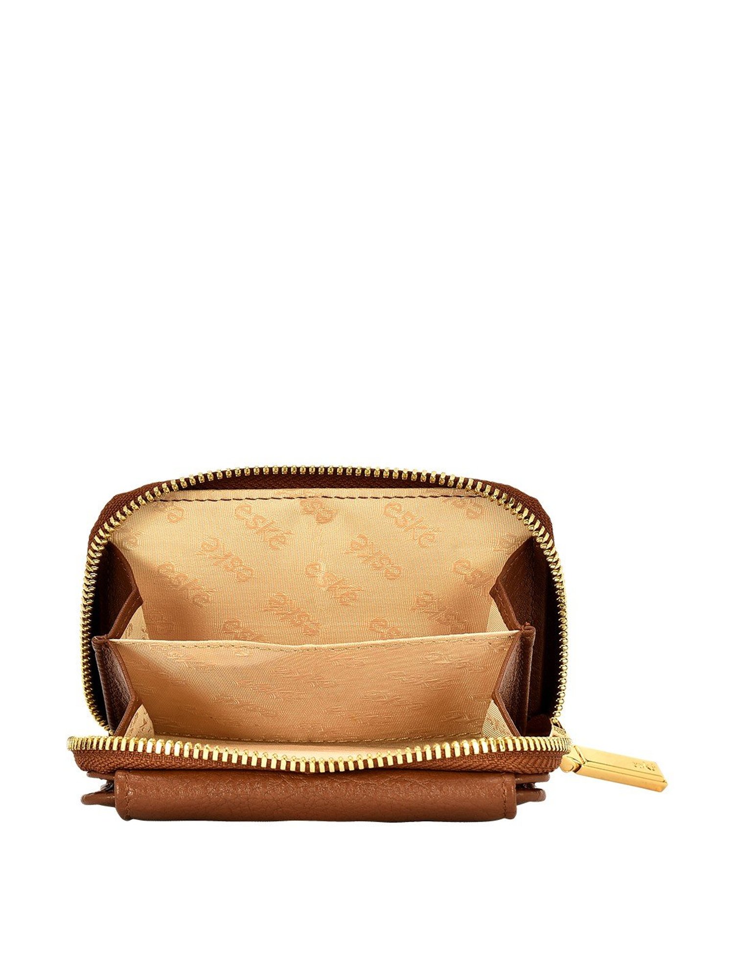 Eske Isa Brown Solid Zip Around Wallet for Women