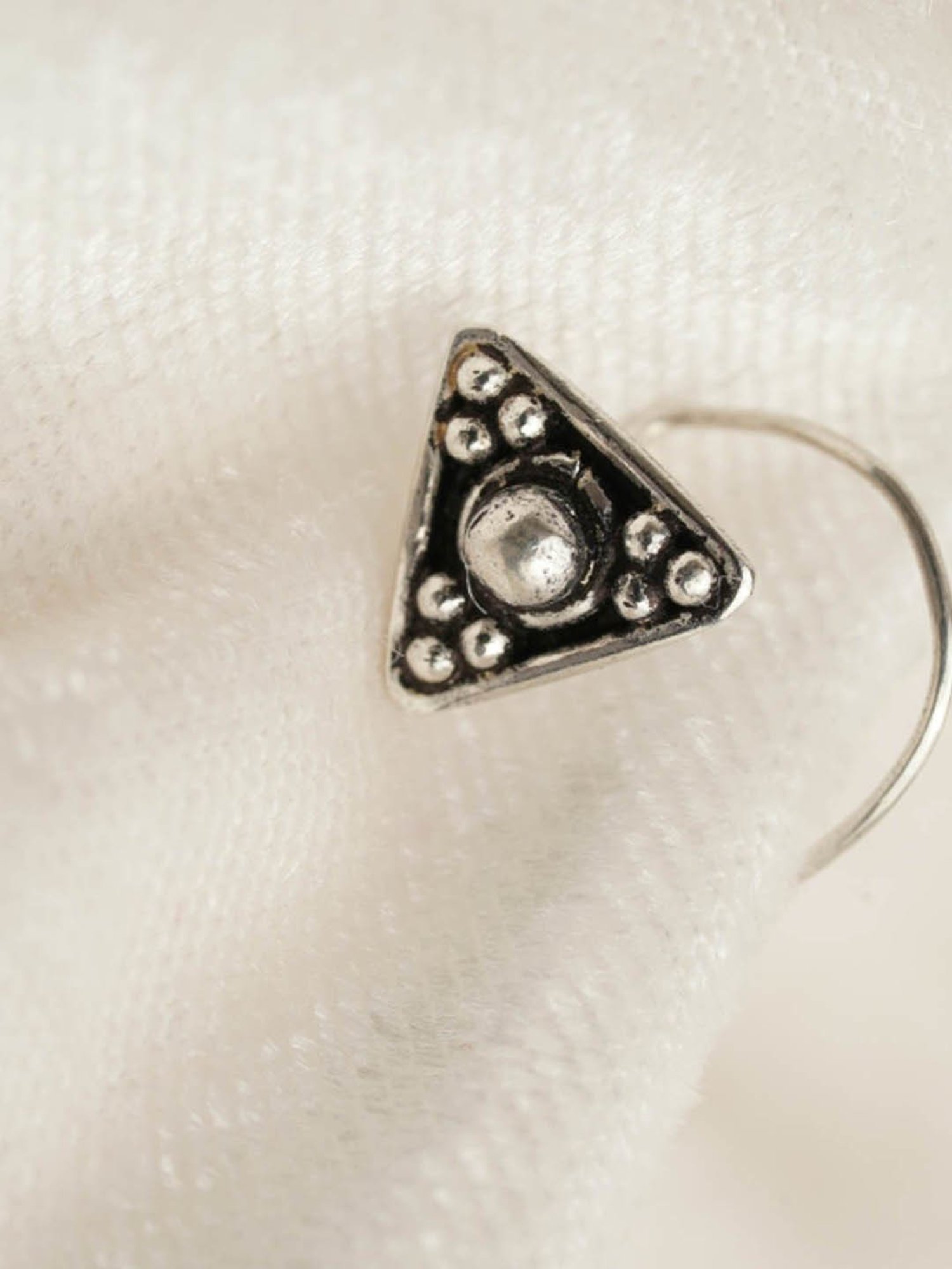 Arte Jewels 92.5 Silver handcrafted Nosepin for Women & Girls