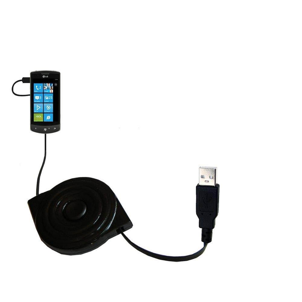 USB Power Port Ready retractable USB charge USB cable wired specifically for the LG Optimus 7Q and uses TipExchange