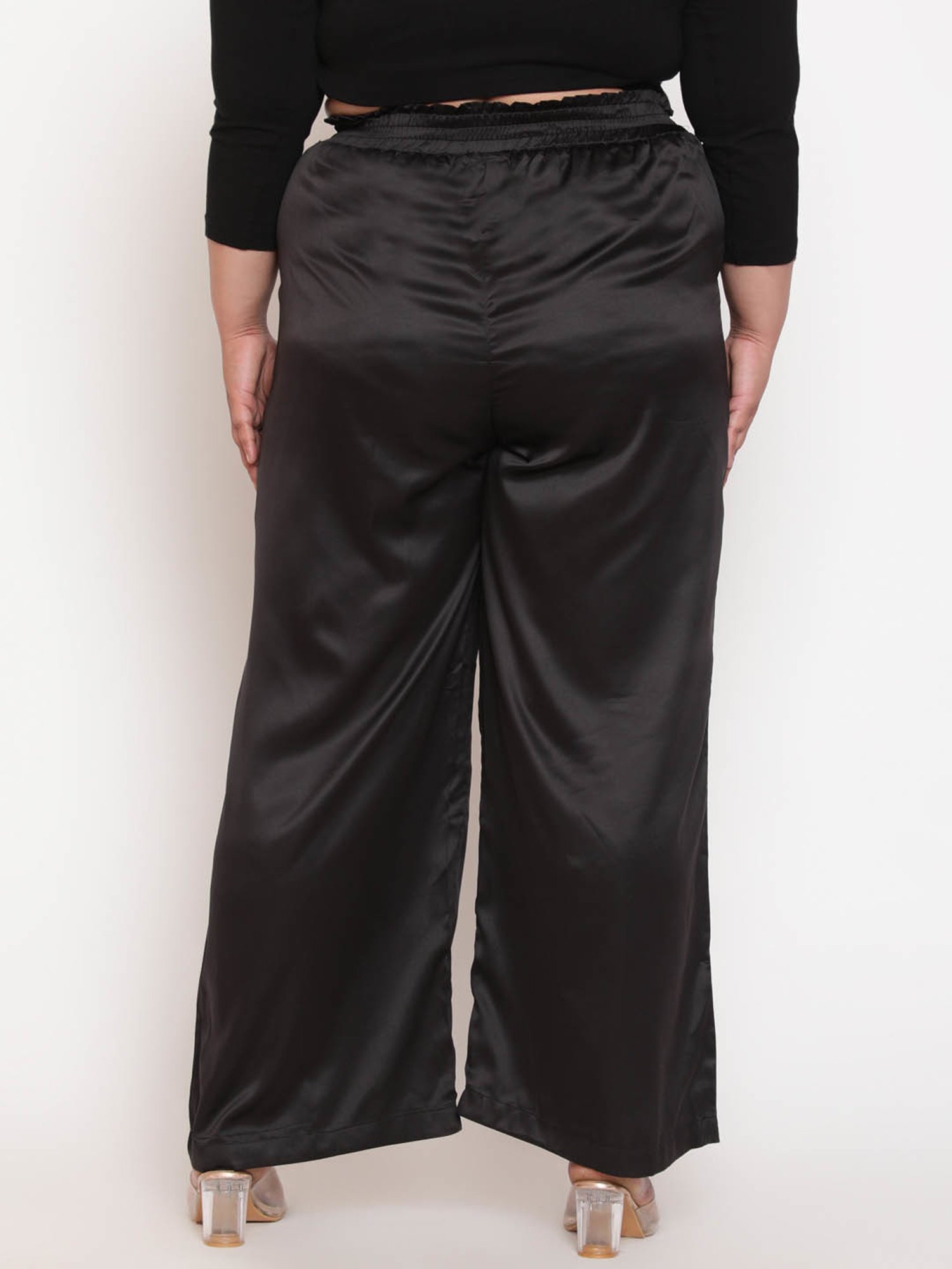 Amydus Black Mid Rise Palazzos