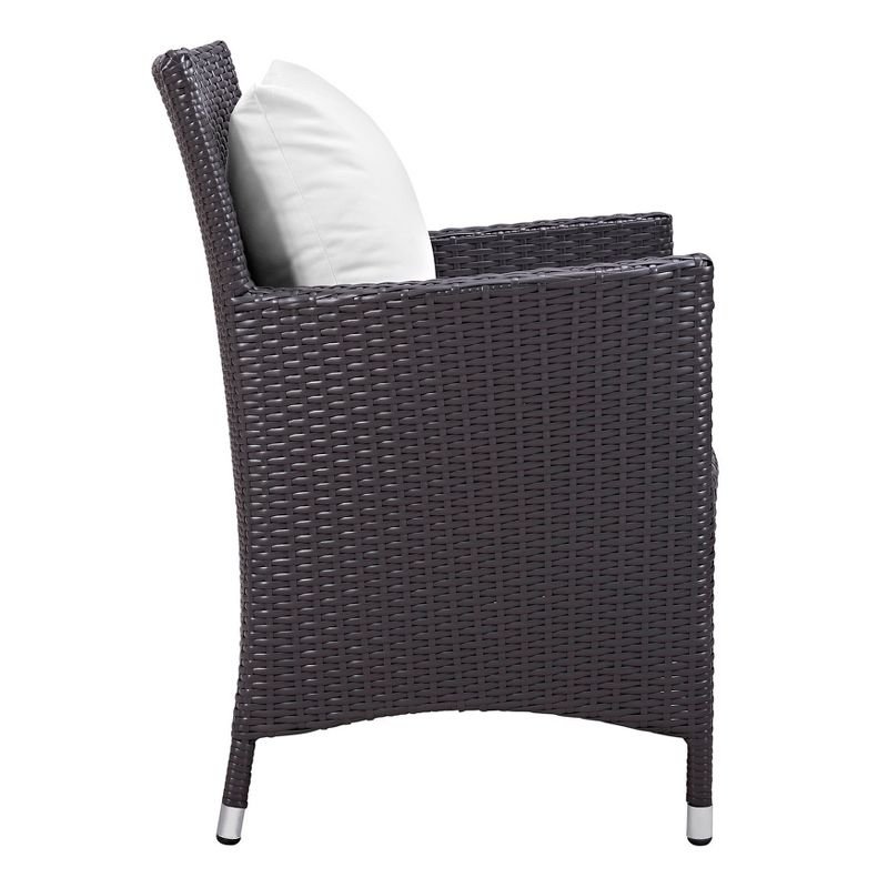 Convene Dining Outdoor Patio Armchair in Espresso White - Modway