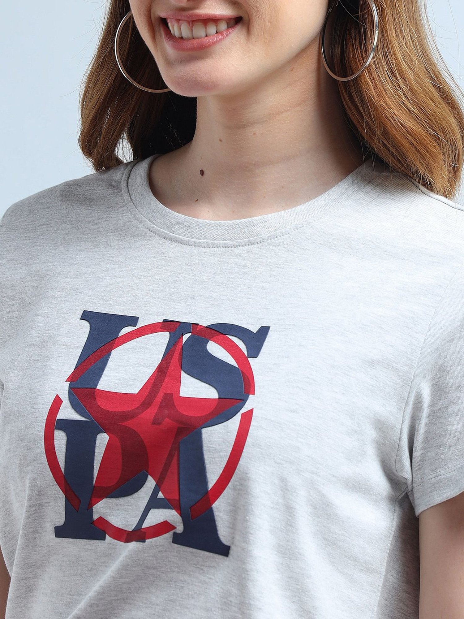 U.S. Polo Assn. Grey Graphic Print T-Shirt