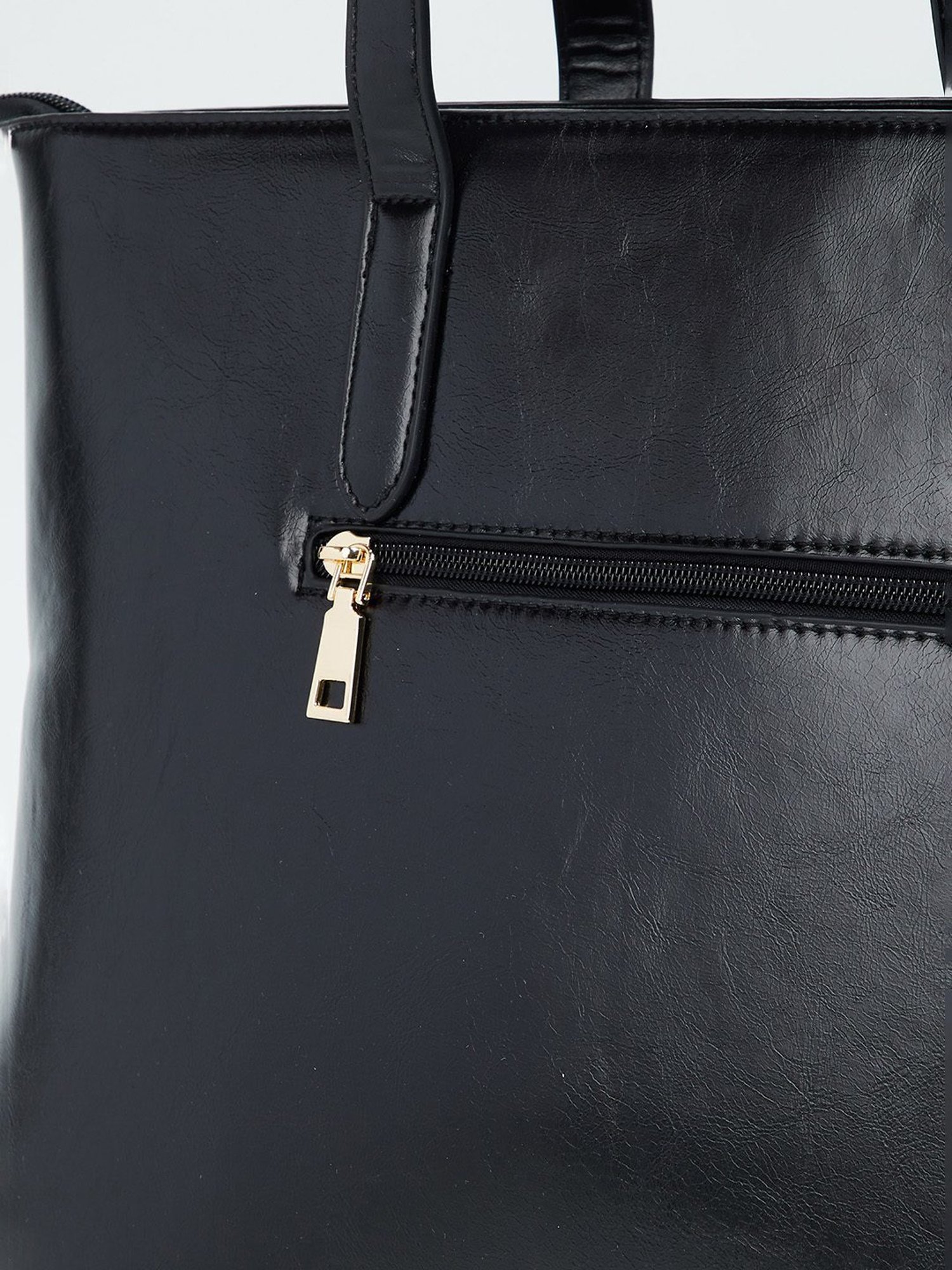 Code by Lifestyle Black Textured Tote Bag