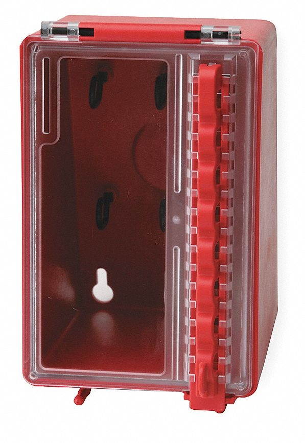 Group Lockout Box, 8 Locks Max, Red