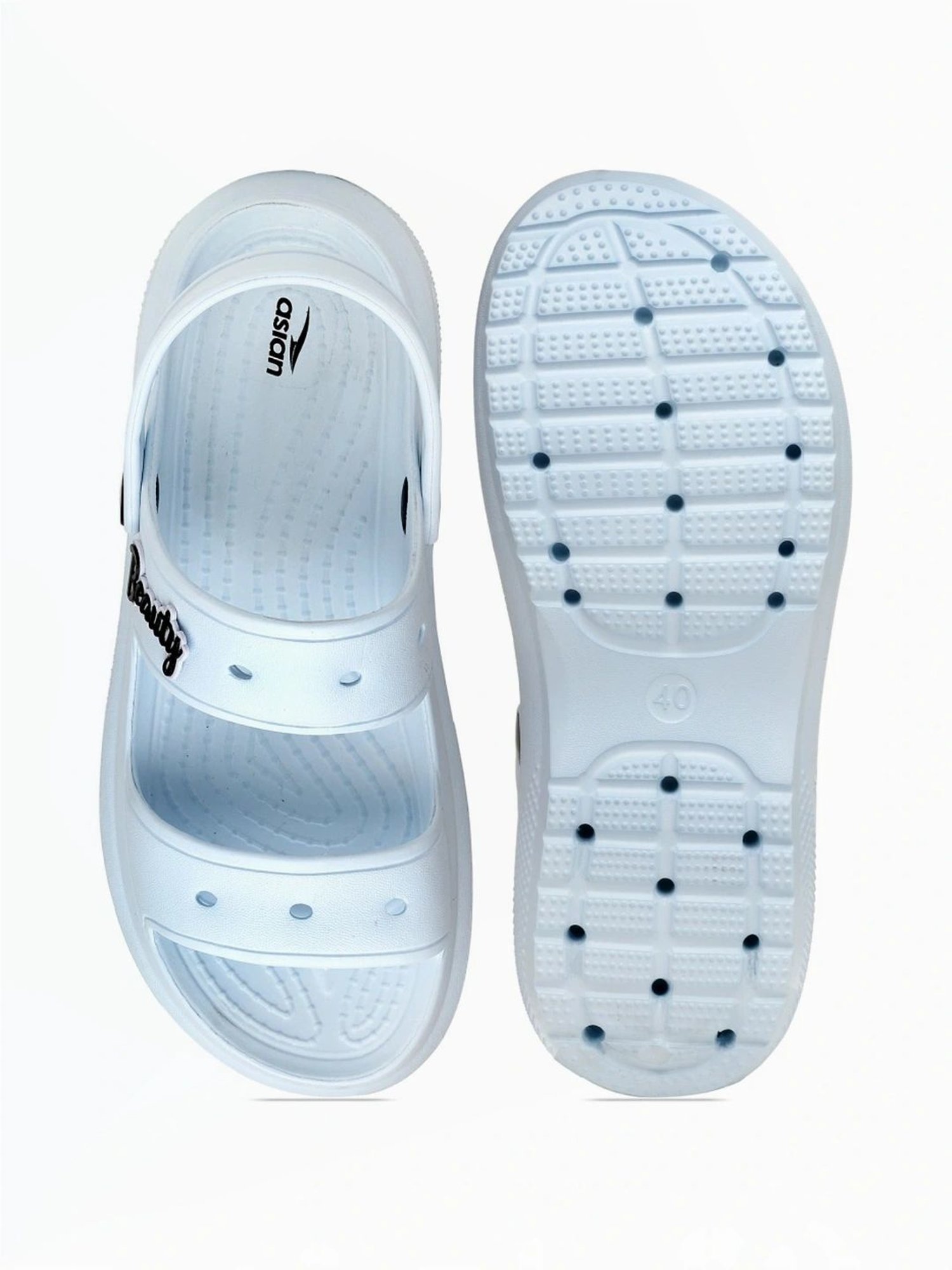 Asian Women's Blue Sling Back Wedges