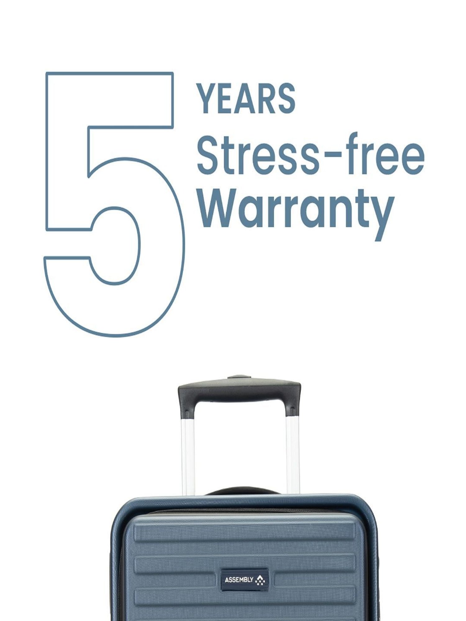 Assembly Blue Textured Cabin Trolley Bag - 20 inch