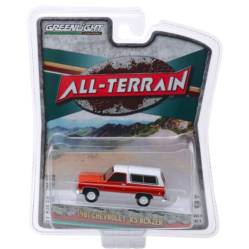 1981 Chevrolet K5 Blazer Burnt Orange Metallic & Frost White "All Terrain" Series 9 1/64 Diecast Model Car by Greenlight