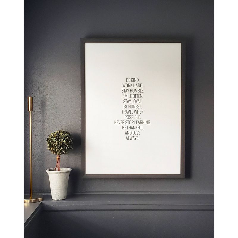 24" x 32" Be Kind Work Hard Magnet Board Wall Art Black - Petal Lane