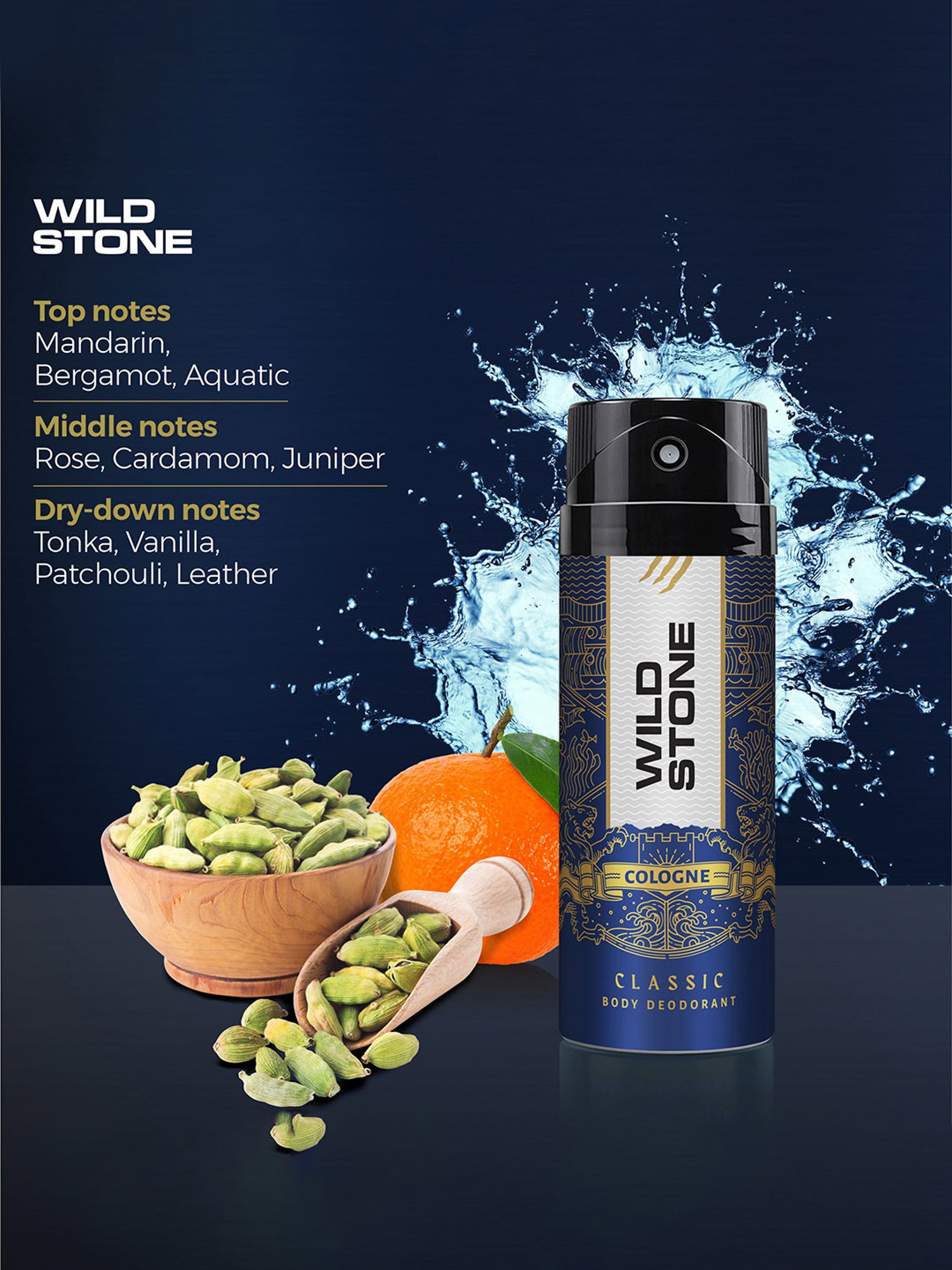 Wild Stone Classic Cologne Deodorant for Men - Pack of 3