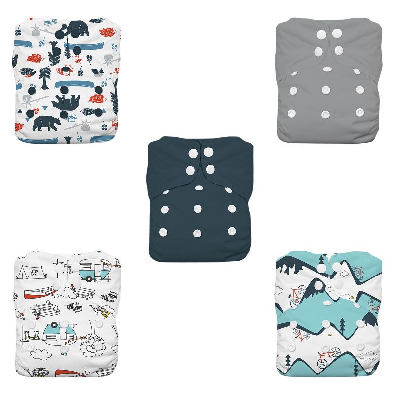 Charlie Banana 5pk Reusable All-in-One Cloth Diapers - New Tango Mango