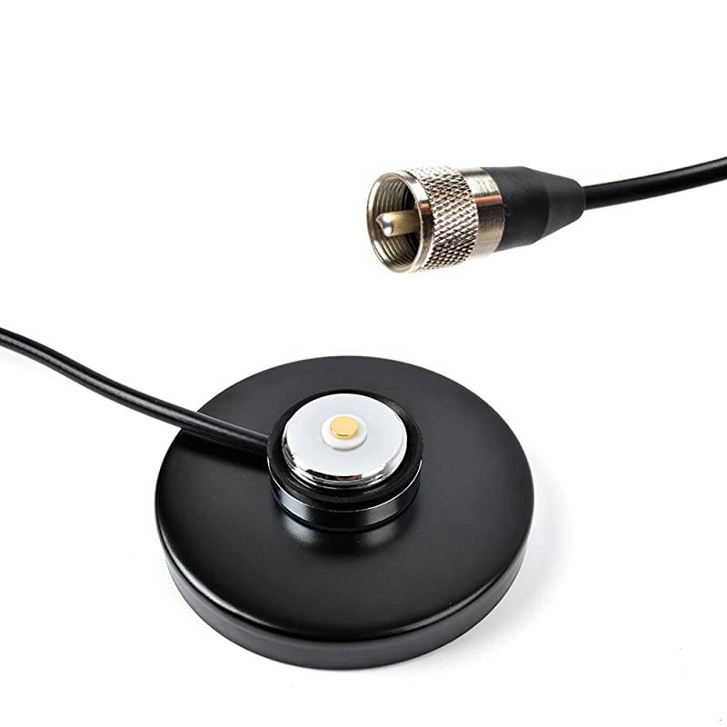 NMO Radio Antenna Magnet Mount 35 Base 16ft RG58 Coax Cable PL259 Connector with N Male to SO239 Adapter for Mobile Transceiver