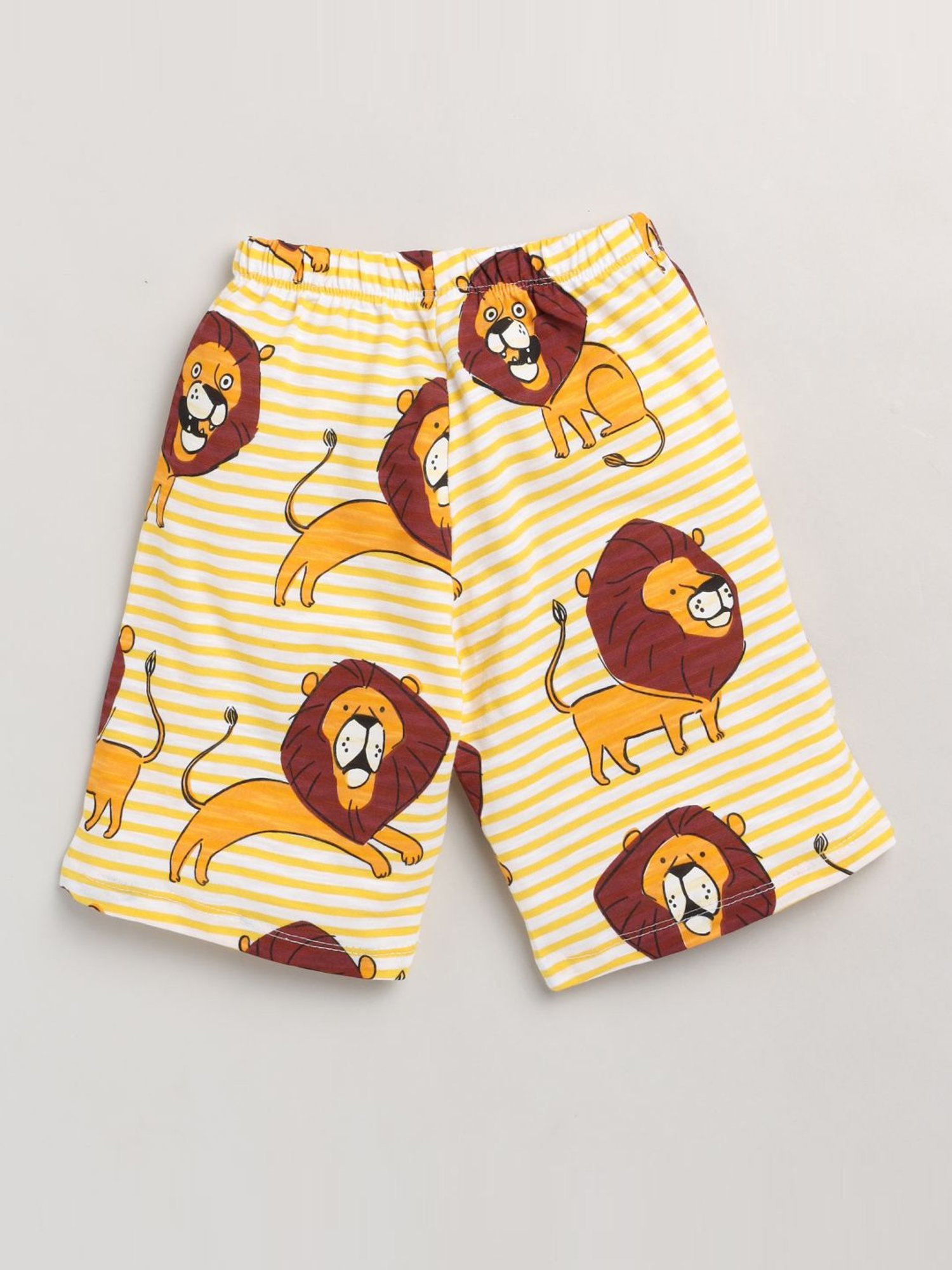 Lazy Shark Kids Yellow Printed T-Shirt & Shorts