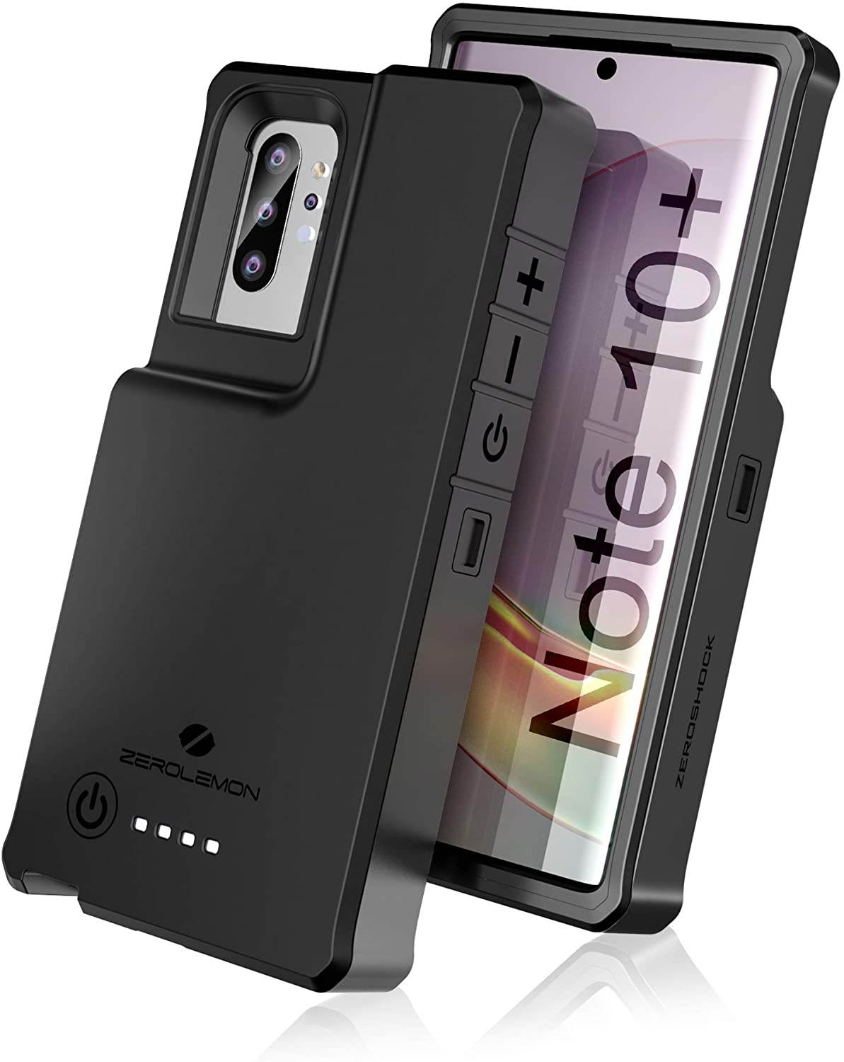 ZEROLEMON Galaxy Note 10 Plus Battery Case 10000mAh, Fast Charging & Qi Wireless & Android Auto & Samsung Dex Supported, ZeroShock Extended Battery Charger Protective Case for Galaxy Note 10+ Black