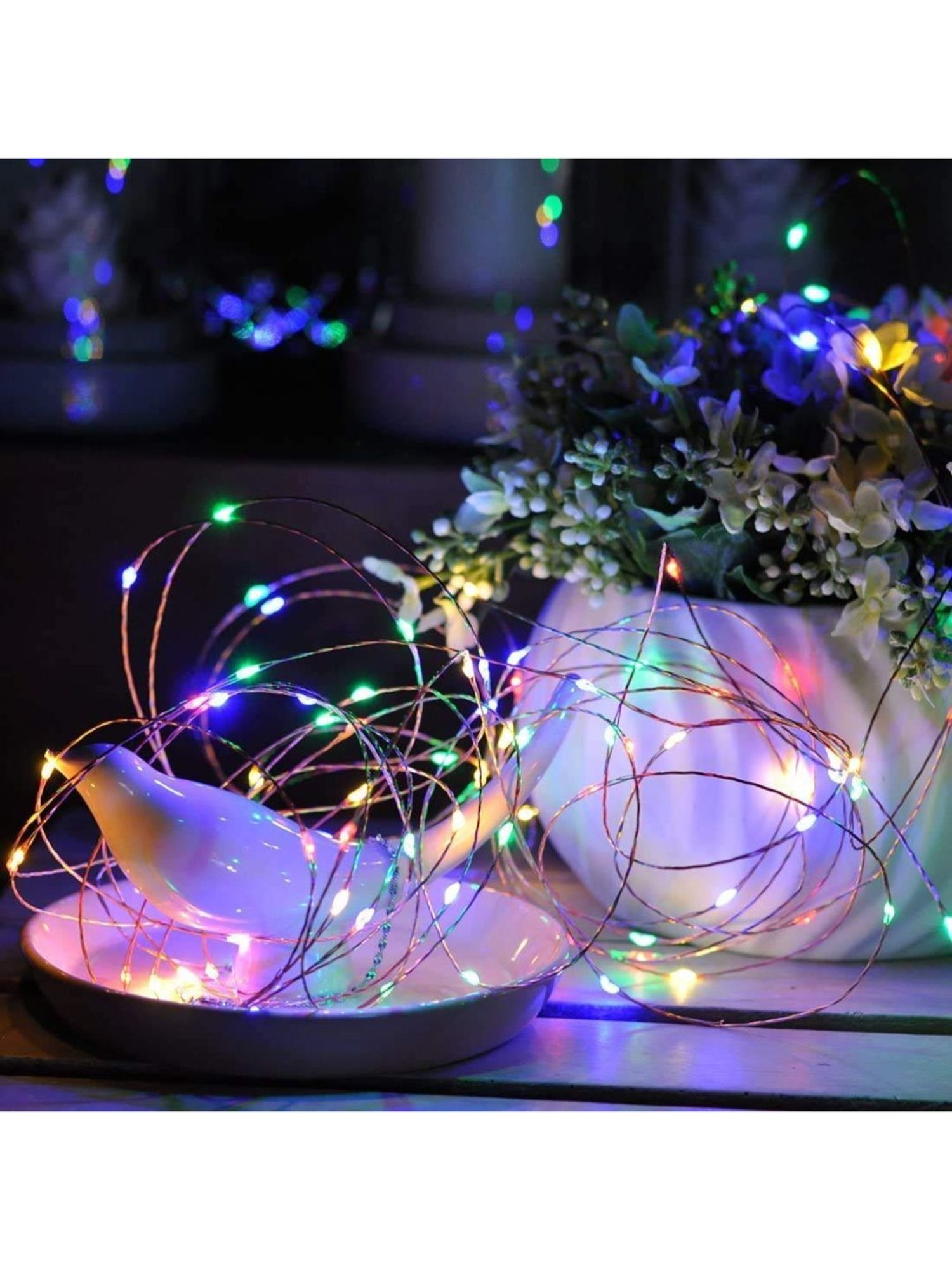 XERGY Battery Powered Copper Wire LED String Lights (Multicolor)
