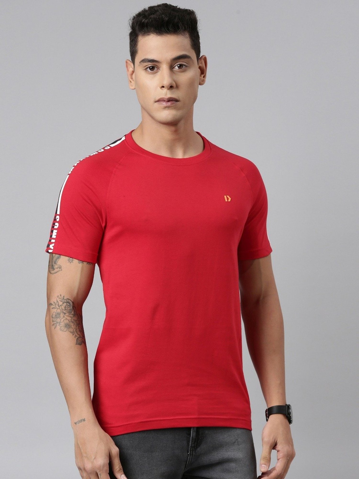 Dixcy Scott Maximus Red Cotton Regular Fit T-Shirt