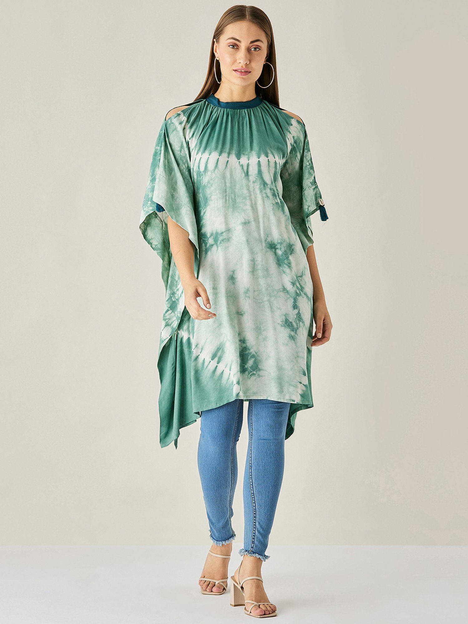 The Kaftan Company Green Tie-Dye Kaftan Top