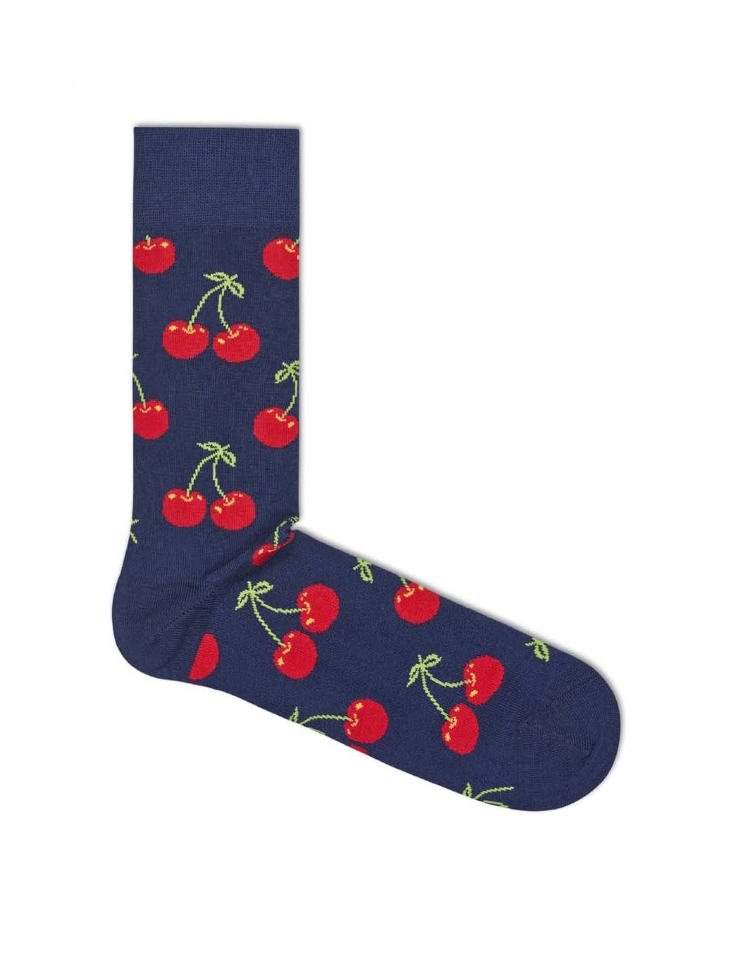 Happy Socks Cherry Navy & Red Cotton Printed Socks (36-40)