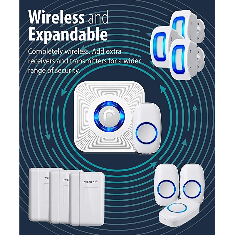 WaveLink 51005HOM Wireless Home Security Driveway Alarm Motion Sensor Detect Alert Store Door Entry Chime Doorbell 500 Feet 58 Tunes 5 Volume Levels LED Indicators 1 Motion Detector