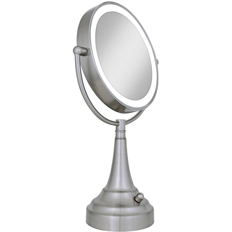 Zadro Satin Nickel Double-Sided Round LED Vanity Mirror