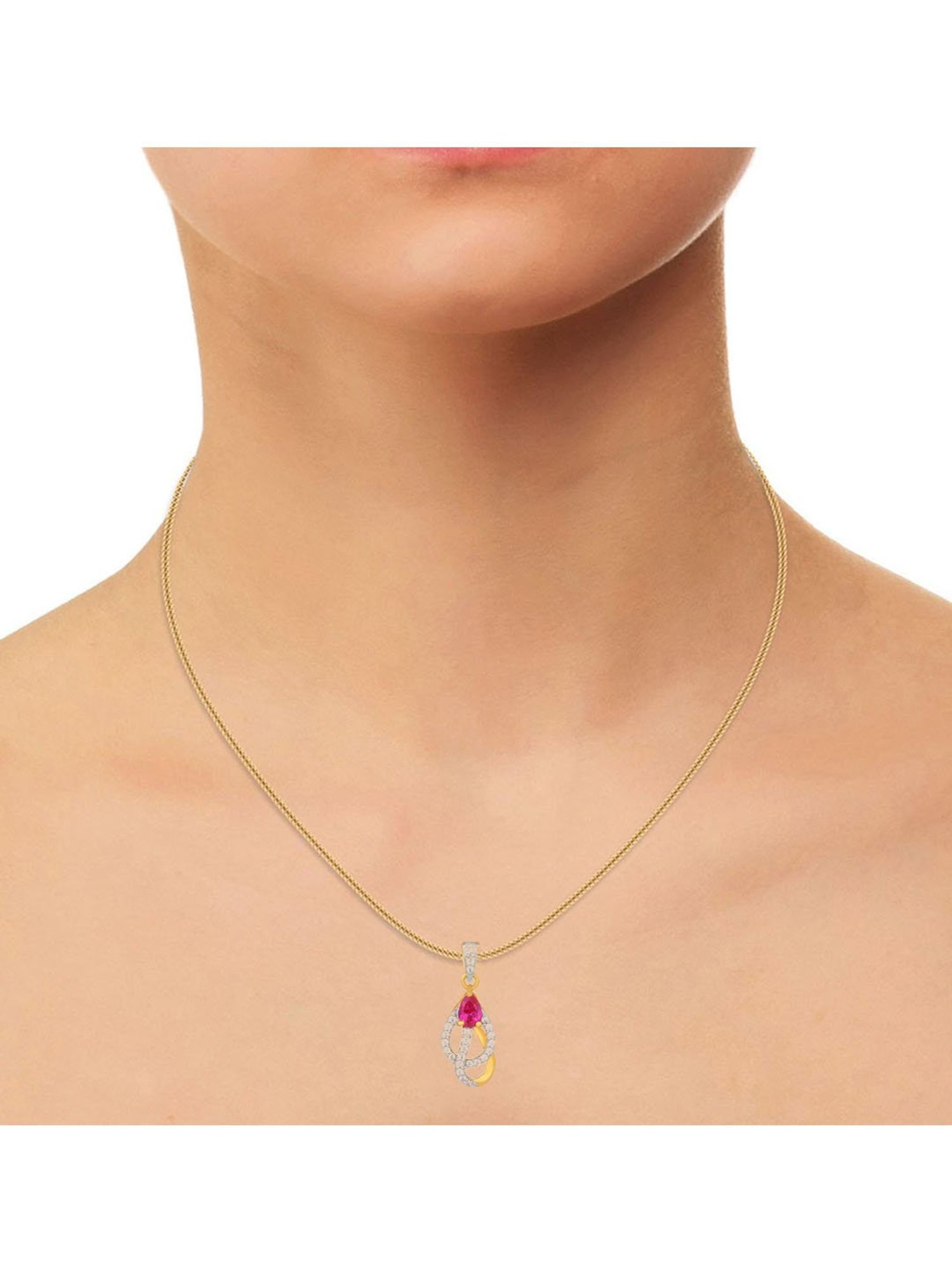 PC Jeweller Fantina 18k Gold Pendant without Chain for Women