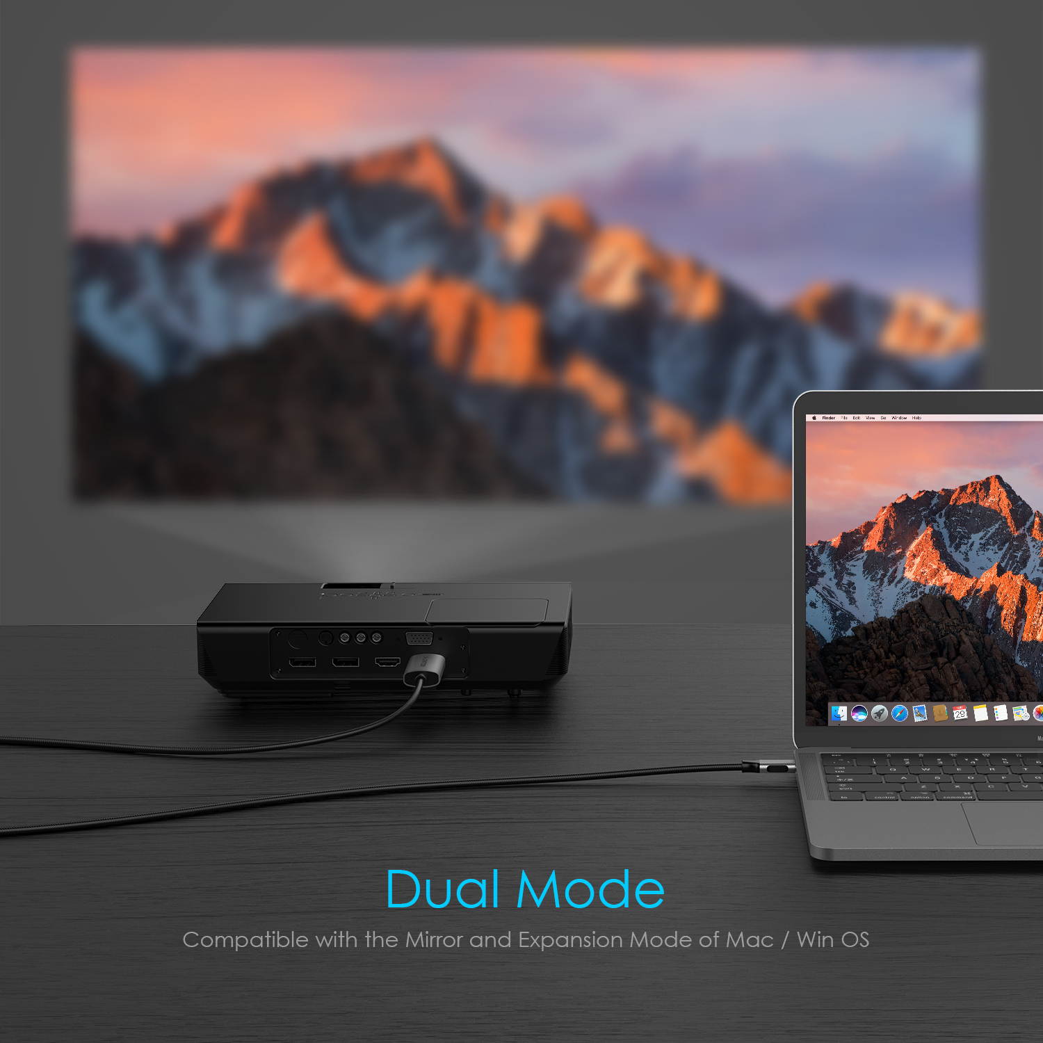 USB-C Thunderbolt 3 Type C to 4K HDMI Cable Adapter for 2018 MacBook Air / Pro /iPad Pro/Tablets (1.8M Space Gray )