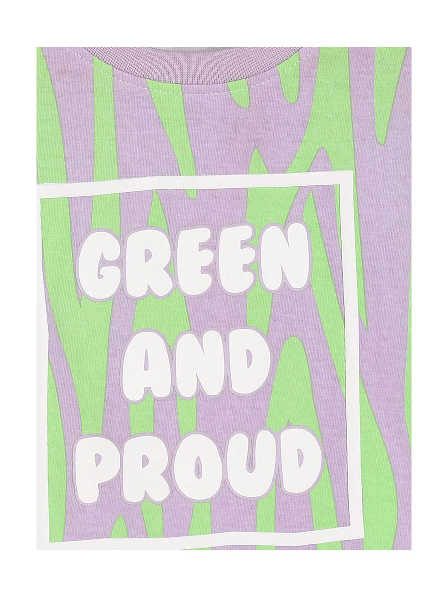 MINIKLUB Kids Purple & Green Printed T-Shirt