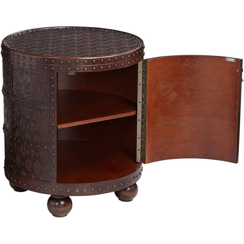 Kensington Hill Hadley 21 3/4" Wide Nailhead Trim Round Accent Table