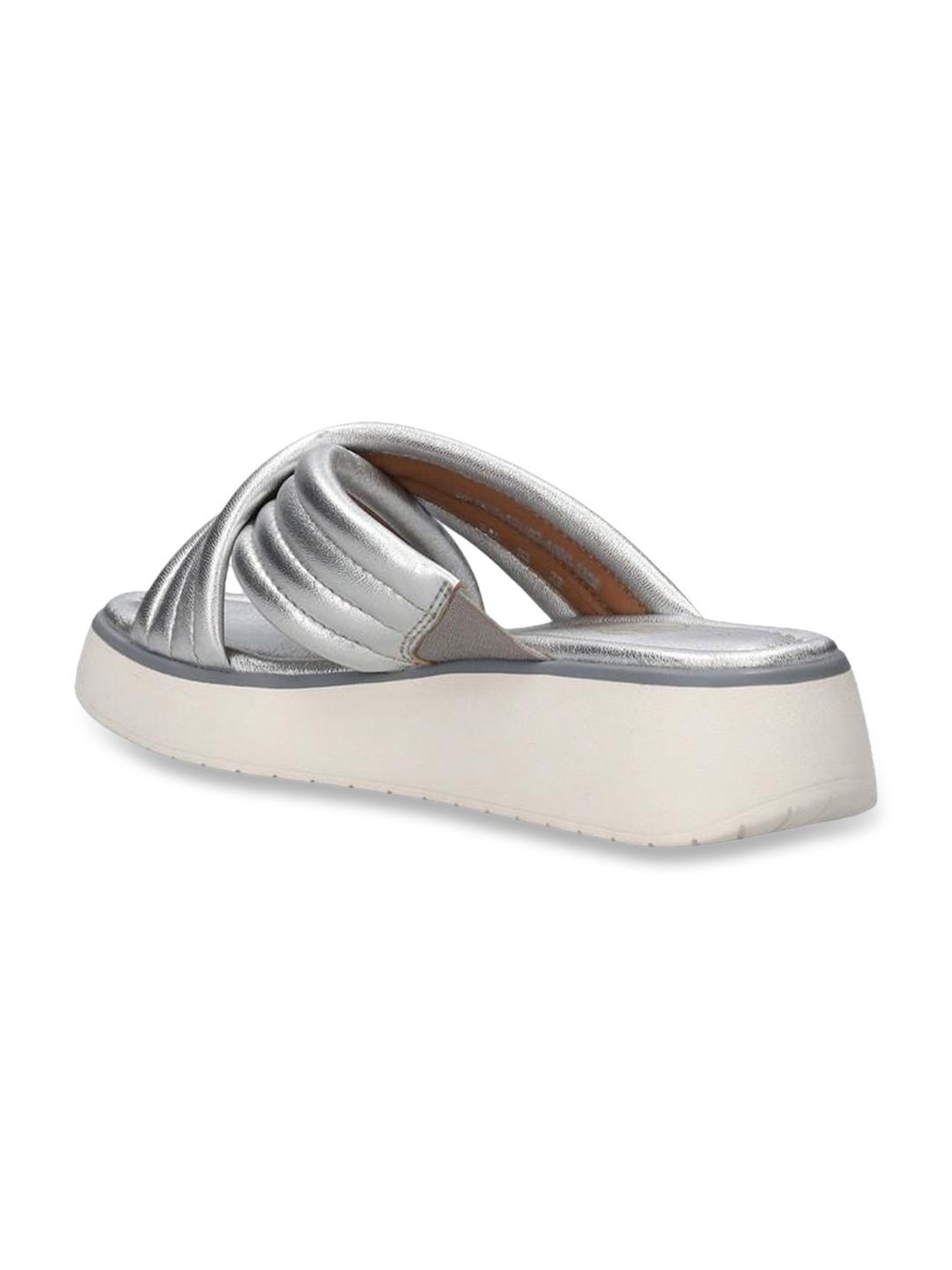 Bagatt Women's Kya Silver Cross Strap Sandals