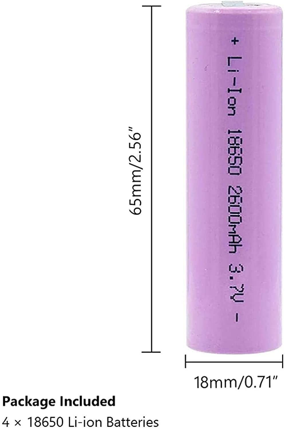 Rechargeable Battery 18 650 3 7 V 2600 Mah Baterias De Litio-Ion Planas Baterias De Litio Con 2 Antorcha Gamepad Banco De Alimentacion De Larga Duracion-Pc 1-Pc_1