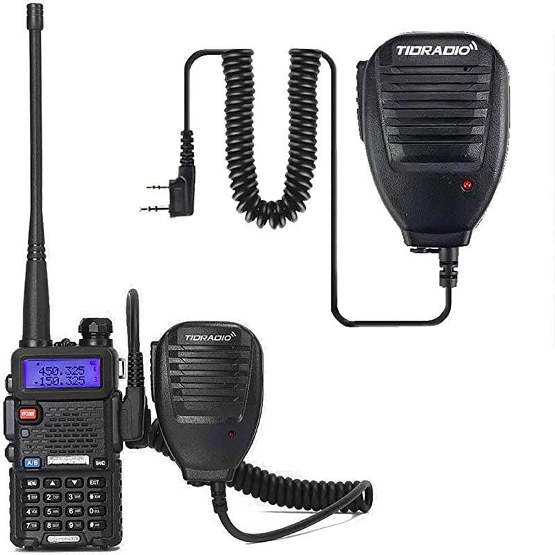 UV-5R Ham Radio Handheld Walkie Talkies with Double Battery Earpiece Hand Mic and Programming Cable Full Kit