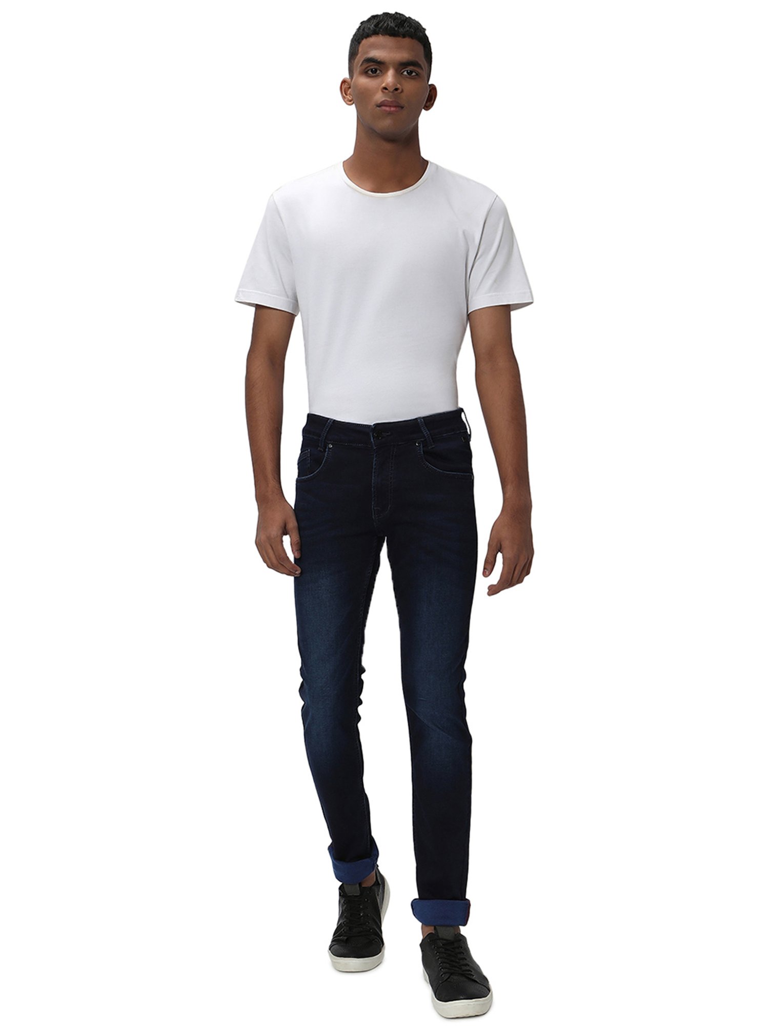 Mufti Navy Slim Fit Lightly Washed Jeans