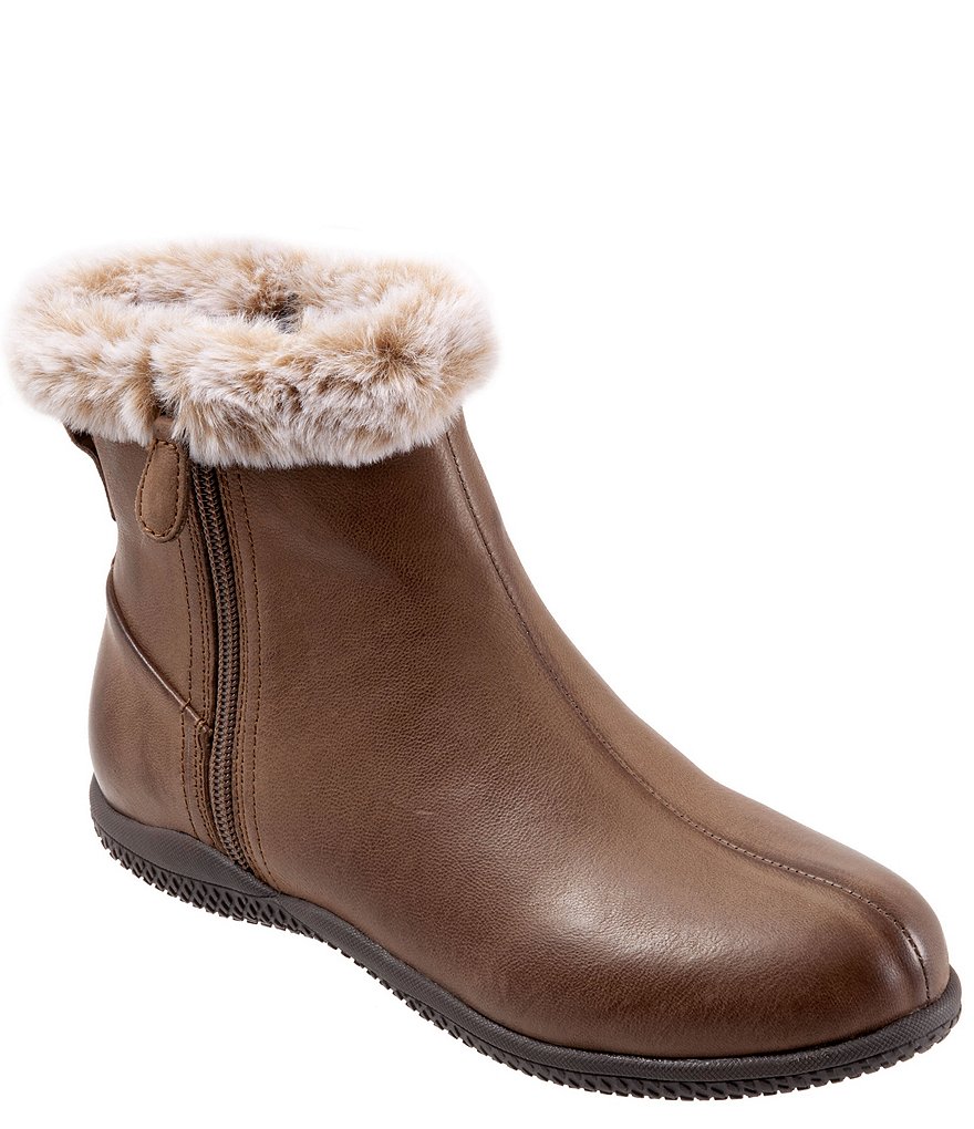 SoftWalk Helena Faux Fur Lined Leather Booties