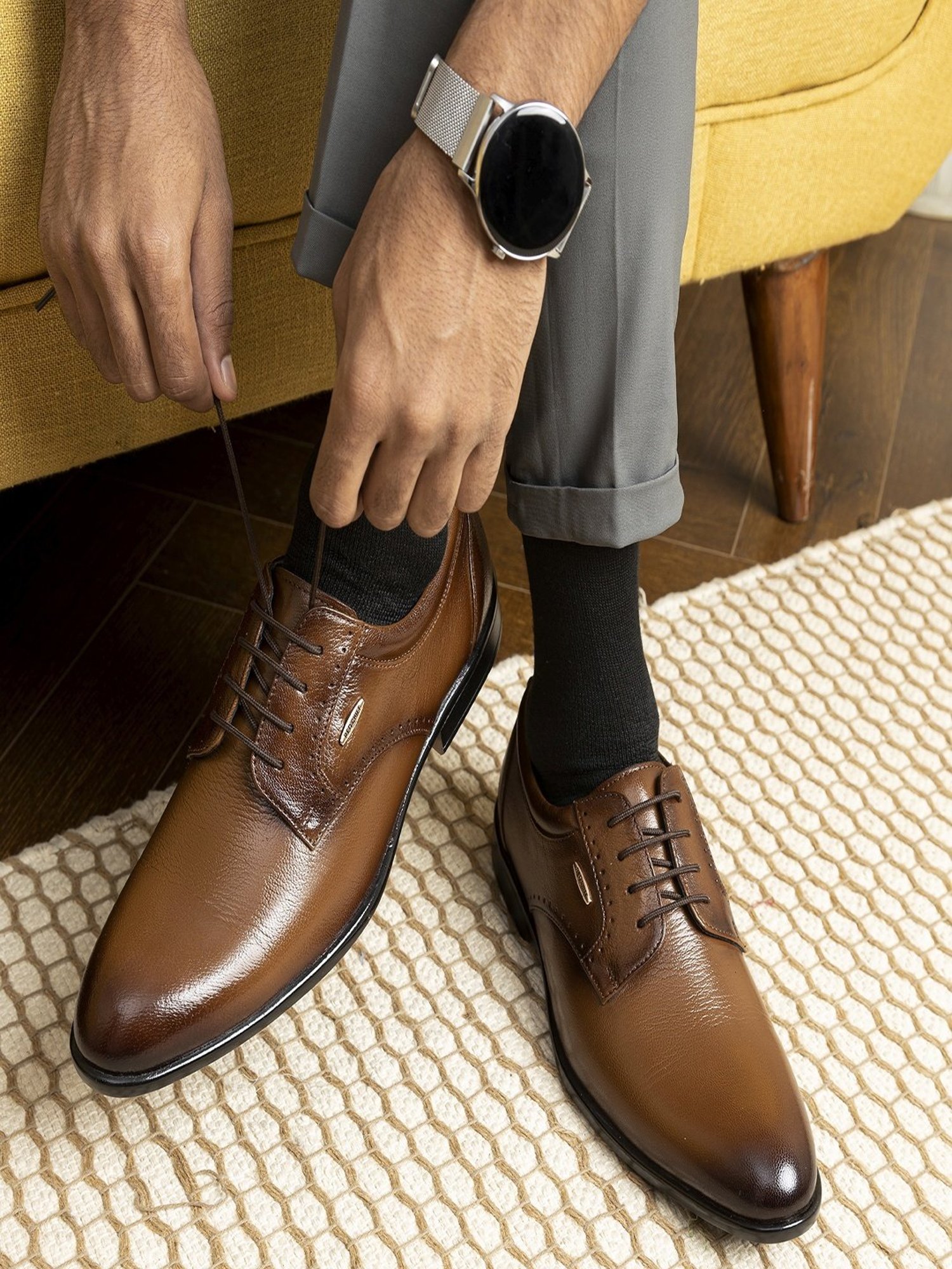 Red Chief Men's Tan Derby Shoes