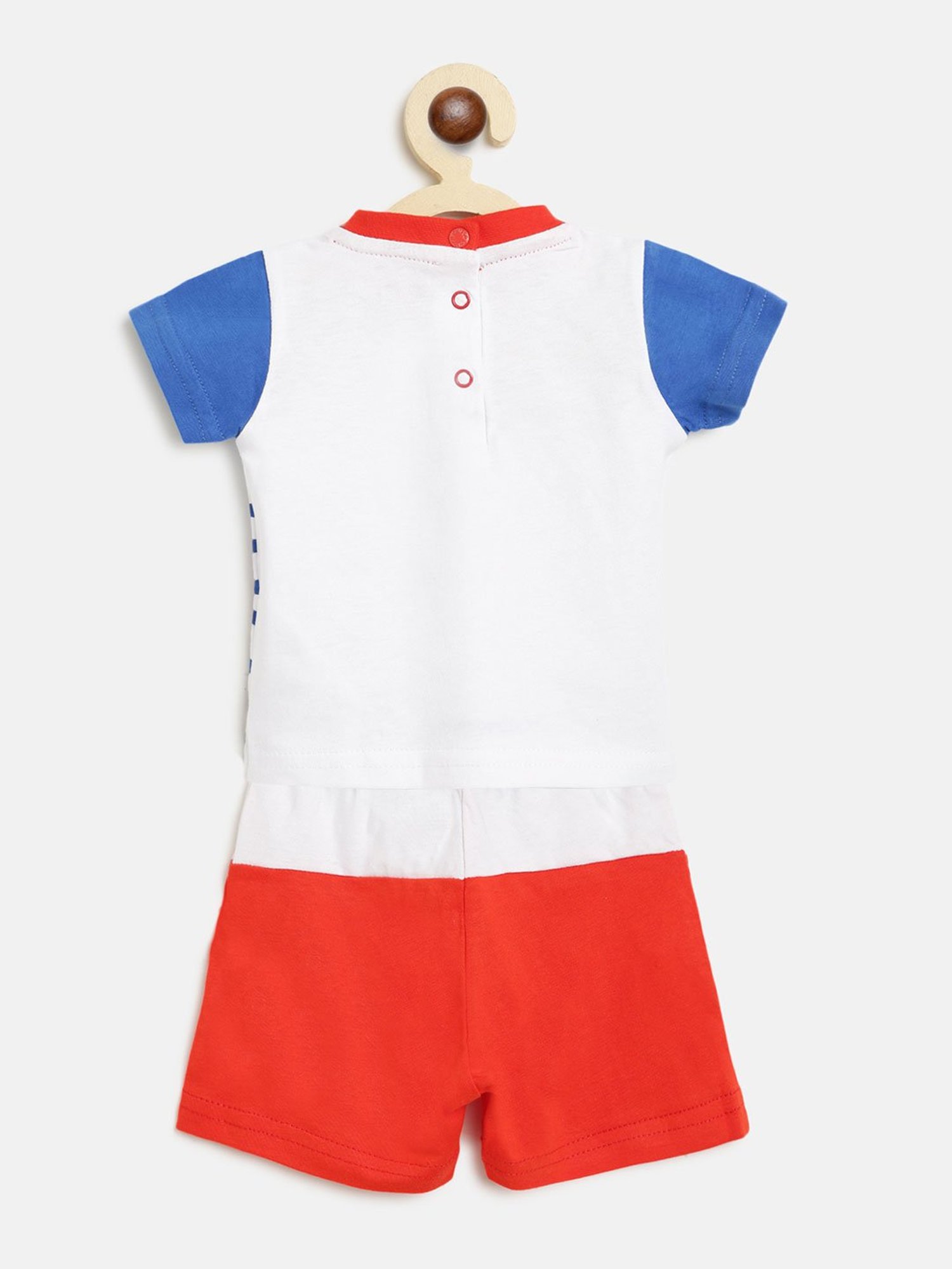 Chicco Kids White & Red Printed T-Shirt with Shorts