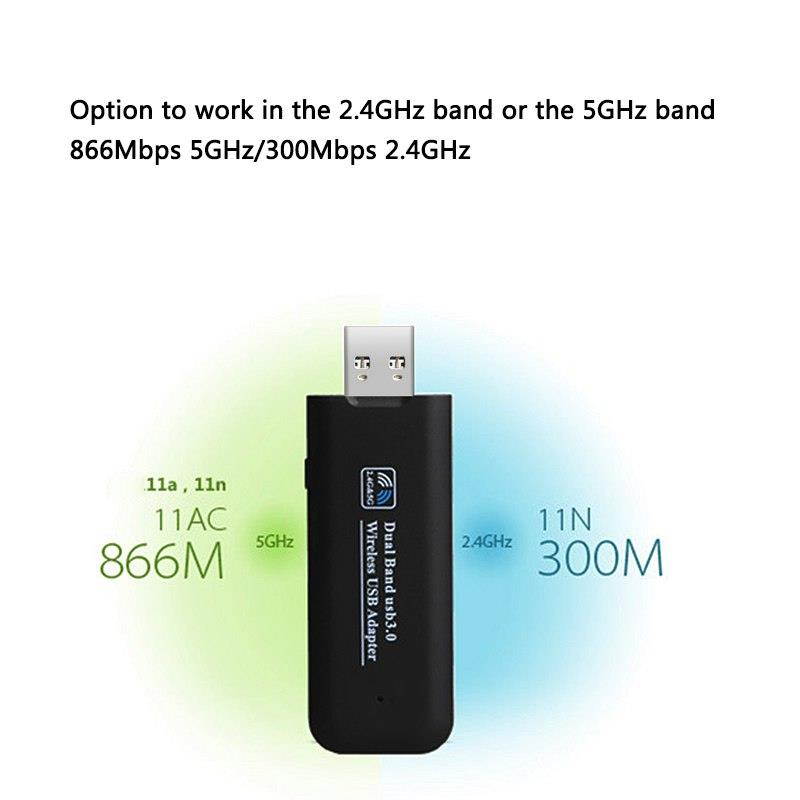 1200Mbps USB Wireless Wifi Adapter 2.4GHz 5GHz WiFi Dual Band Network Card Receiver 802.11AC