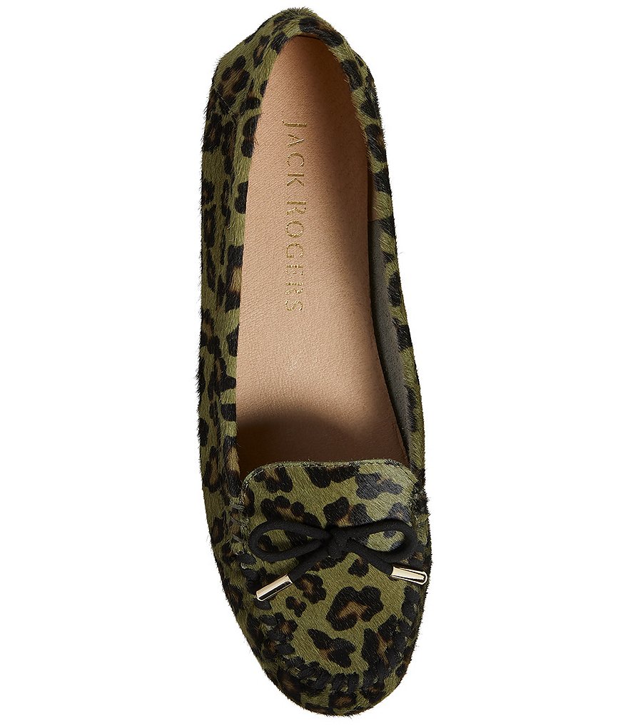Jack Rogers Millie Leopard Print Calf Hair Moccasins