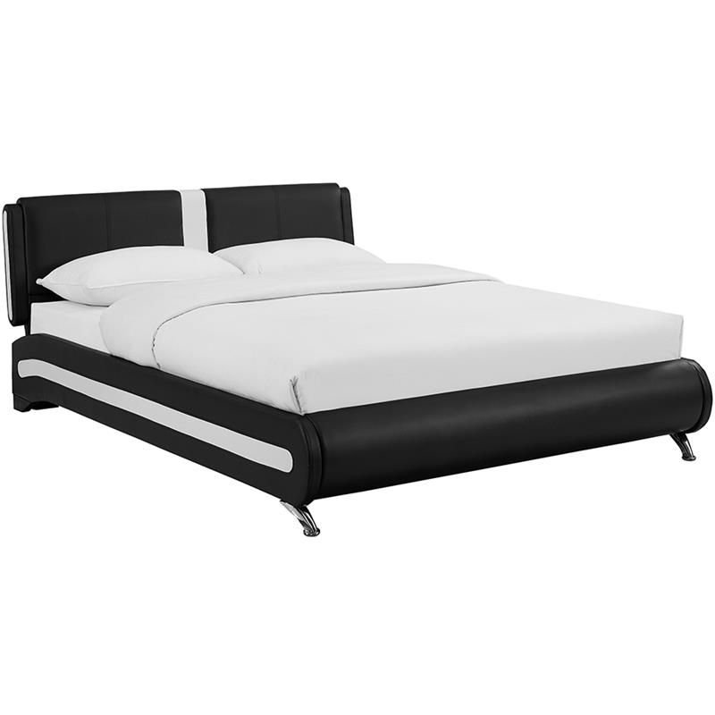 Carlton Black Queen Bed in Black - Camden Isle