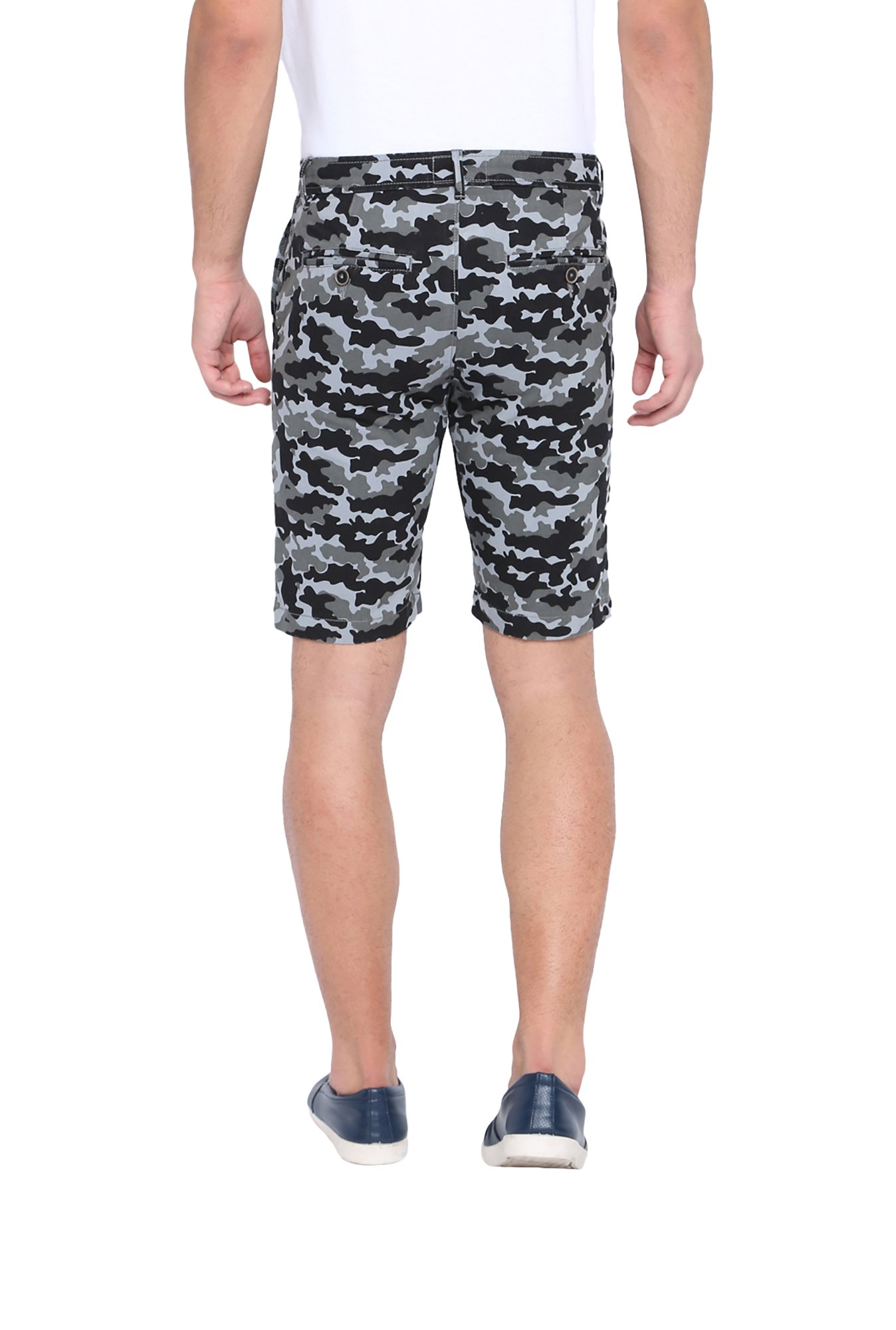 Basics Grey Camo Casual Shorts