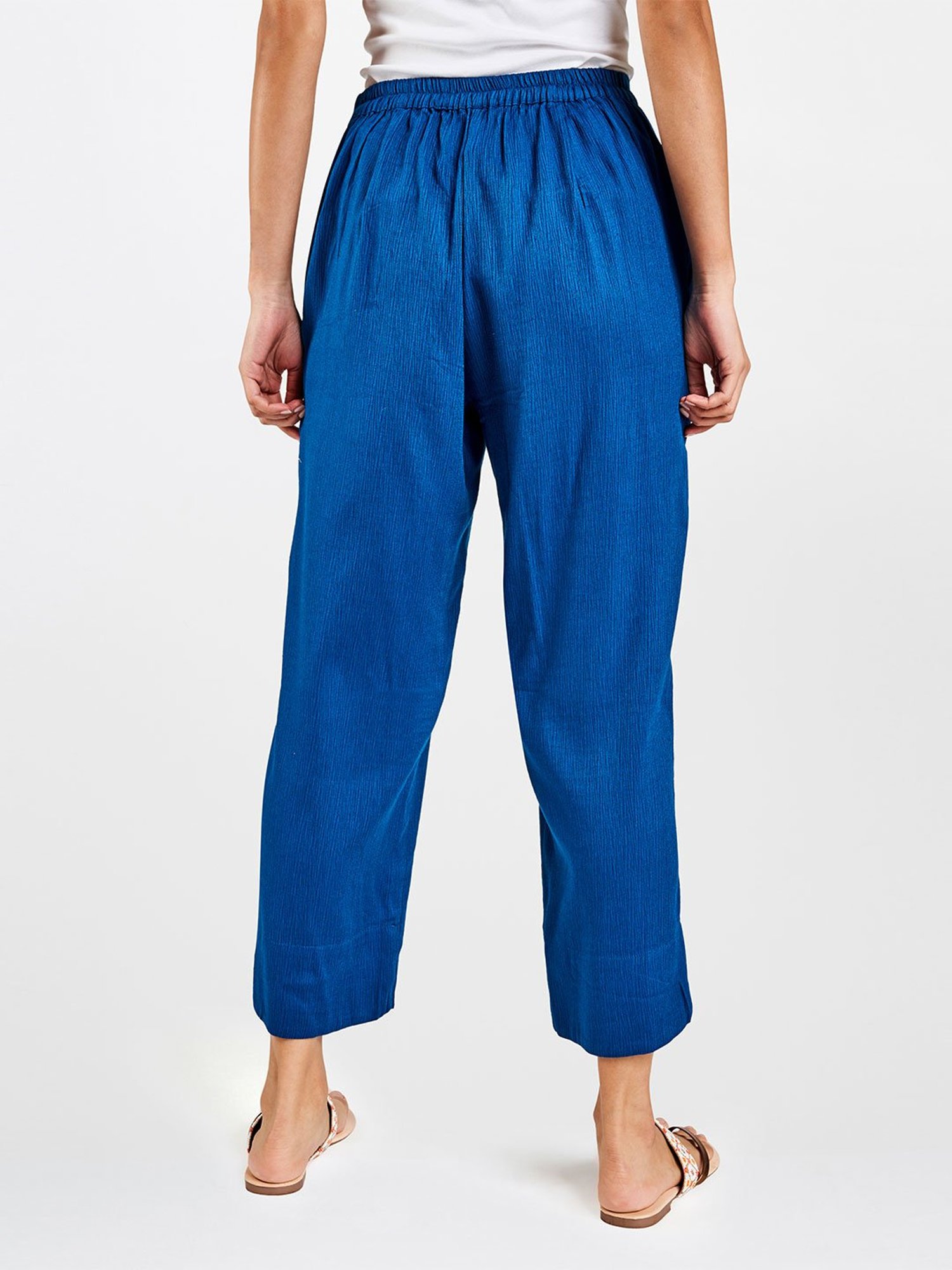 Global Desi Indigo Regular Fit Trousers