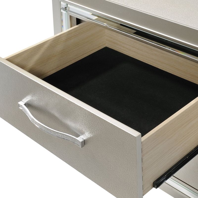 6pc King Glamour Platform Storage Bedroom Set Champagne - Picket House Furnishings