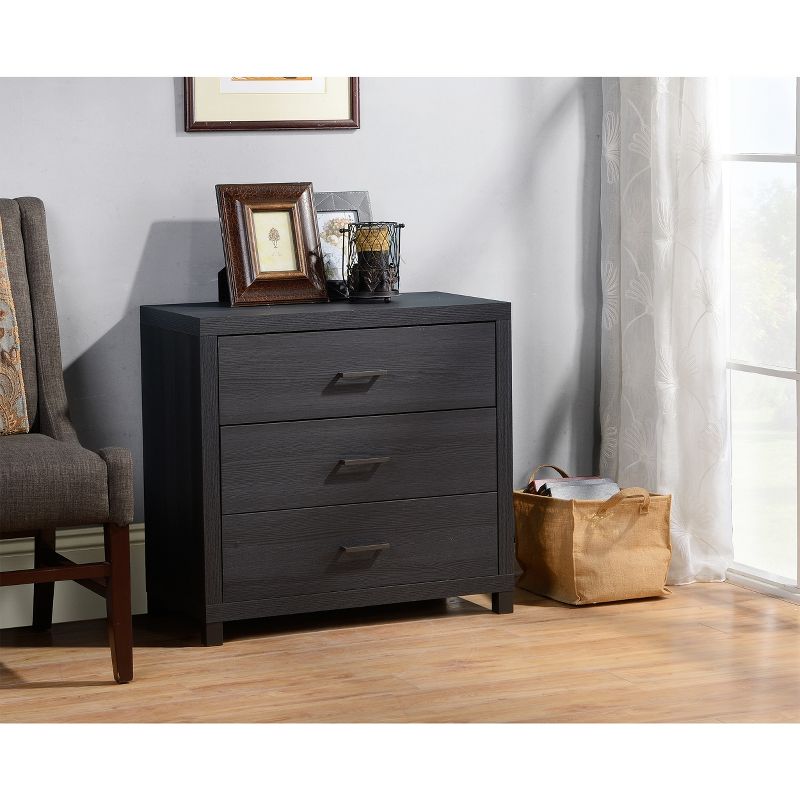 Cary 3 Drawer Chest Black/White - loft607