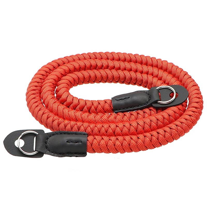 Paracord Woven Camera Neck Shoulder Strap Belt Hand Made for Canon Nikon Sony Olympus Pentax Fujifilm Panasonic SLR DSLR Digital Mirrorless Cameras 42 inch Red