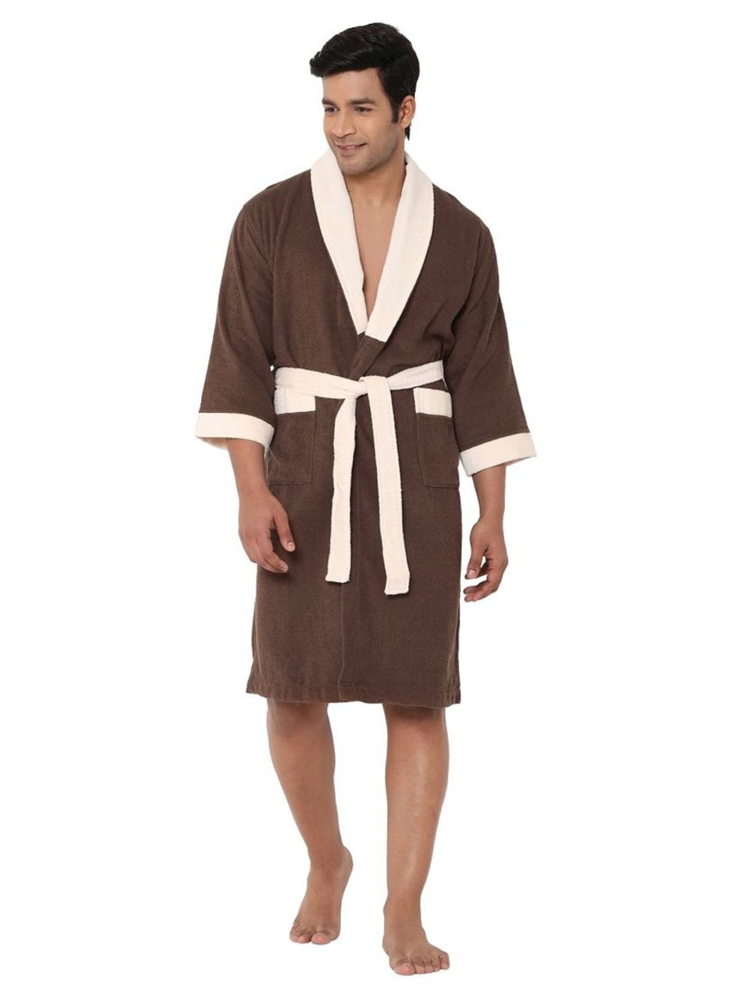 Spaces CLOUDZ Brown Cotton 300 GSM Bathrobes - Set of 1