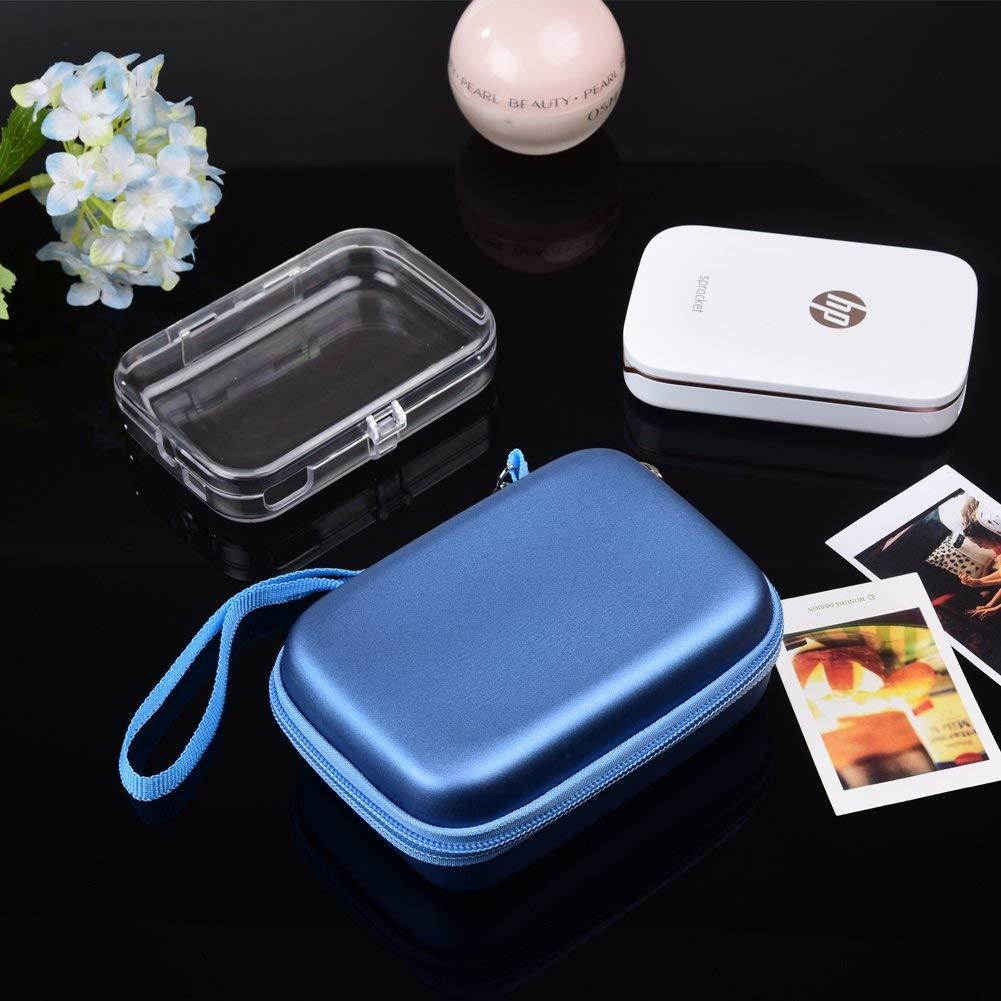 SAIKA Shockproof Travel Carrying Hard Case Storage for HP Sprocket Portable Photo Printer, X7N07A - Blue