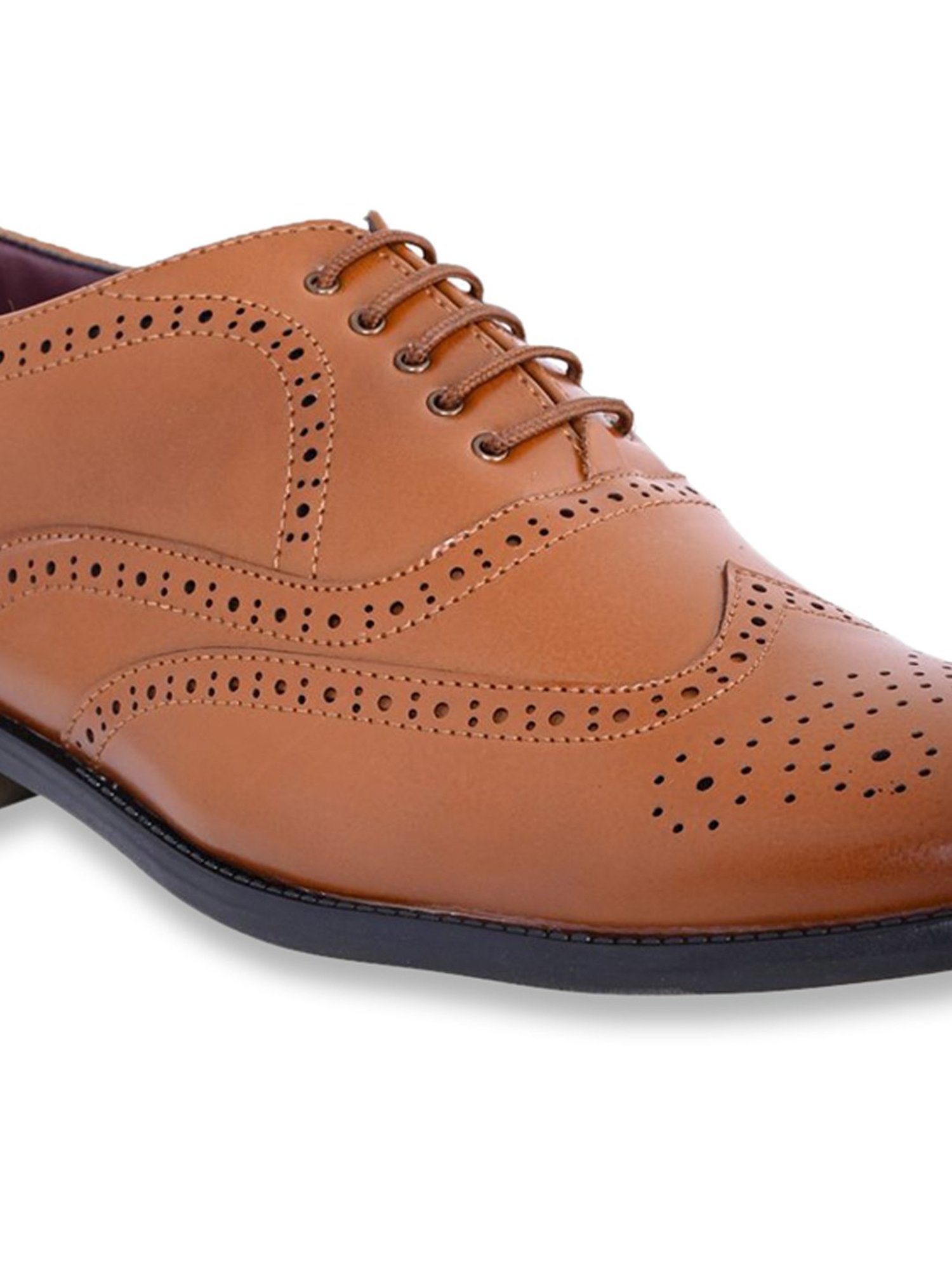 Carlton London Men's Tan Brogue Shoes