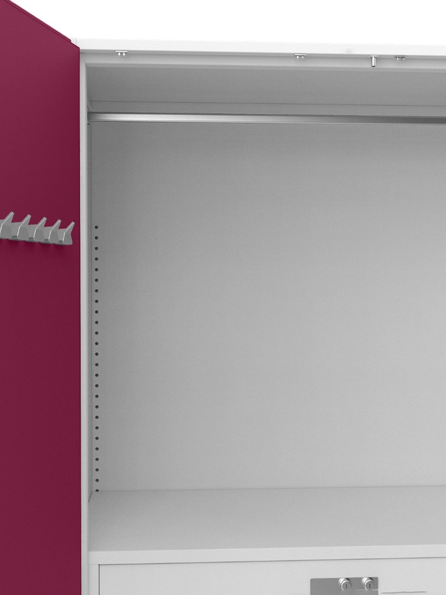 Godrej Interio Auraline  Men Basic 2-Door Steel Almirah, Textured Berry (1-Year Warranty, 1 Drawer)